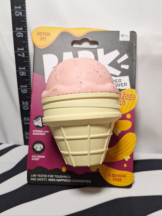 Bark Other - NWT Bark Super Chewer I-Squeak Cone Dog Toy M-L